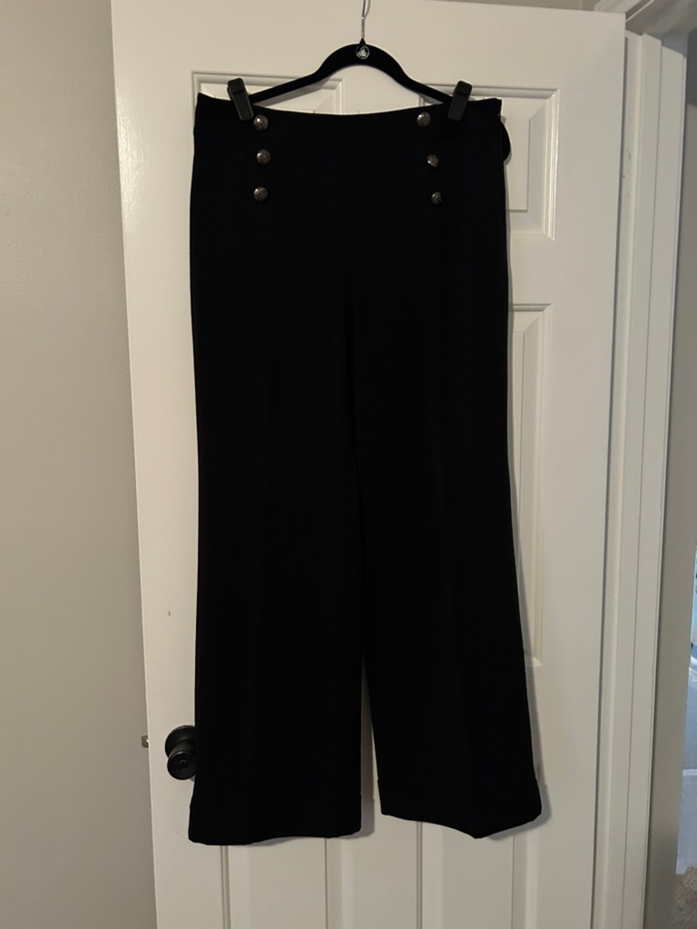 Vivienne Tam Black Wide-Leg Sailor Button Pants
